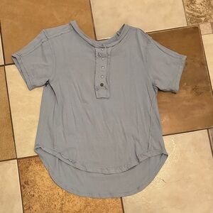 BKE Light Blue Short Sleeve Henley Tee